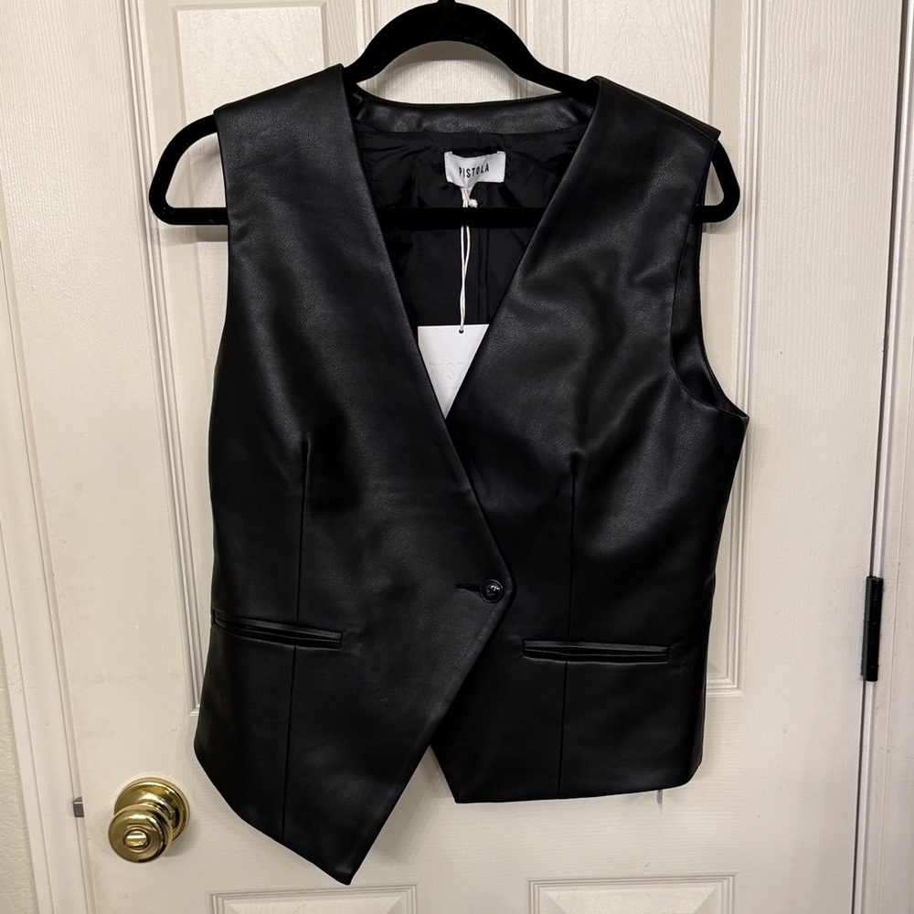 Pistola Black Leather Vest